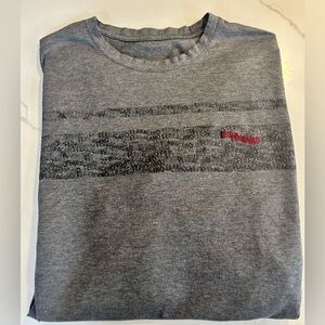 Salvatore Ferragamo XL gray T-shirt with black FERRAGAMO lettering maroon accent